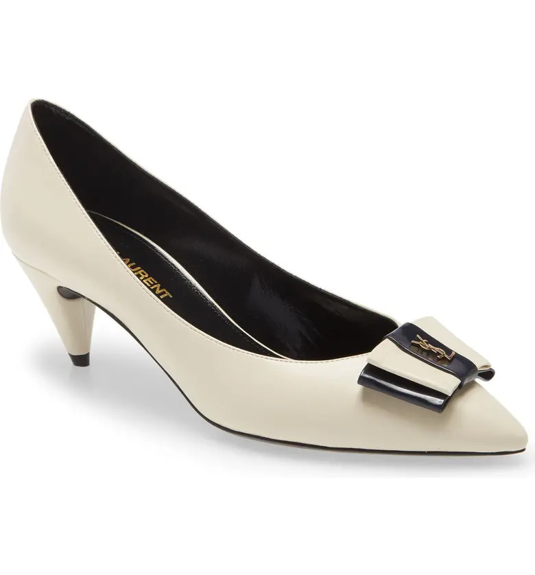 Pierrot Monogram Bow Pointed Toe Pump (Women) | Nordstrom