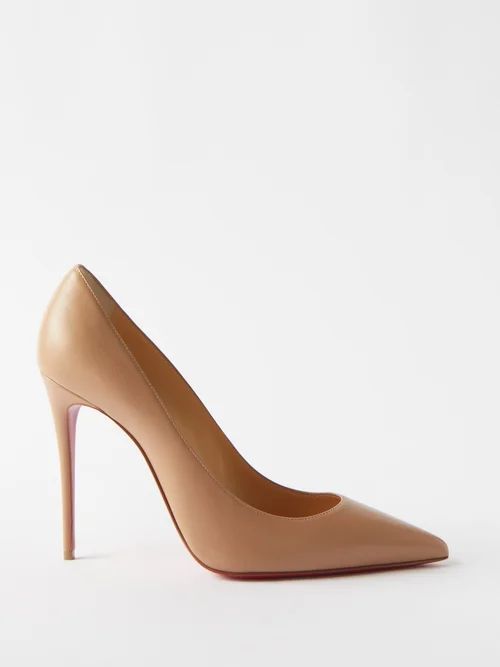 Christian Louboutin - Kate 100 Leather Pumps - Womens - Nude | Matches (US)