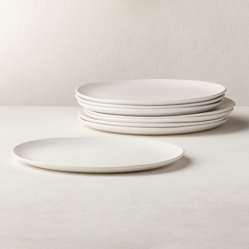 Crisp Matte White Dinner Plates Set of 8 | CB2 | CB2