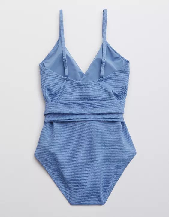 Aerie Pique Wrap One Piece Swimsuit | American Eagle Outfitters (US & CA)