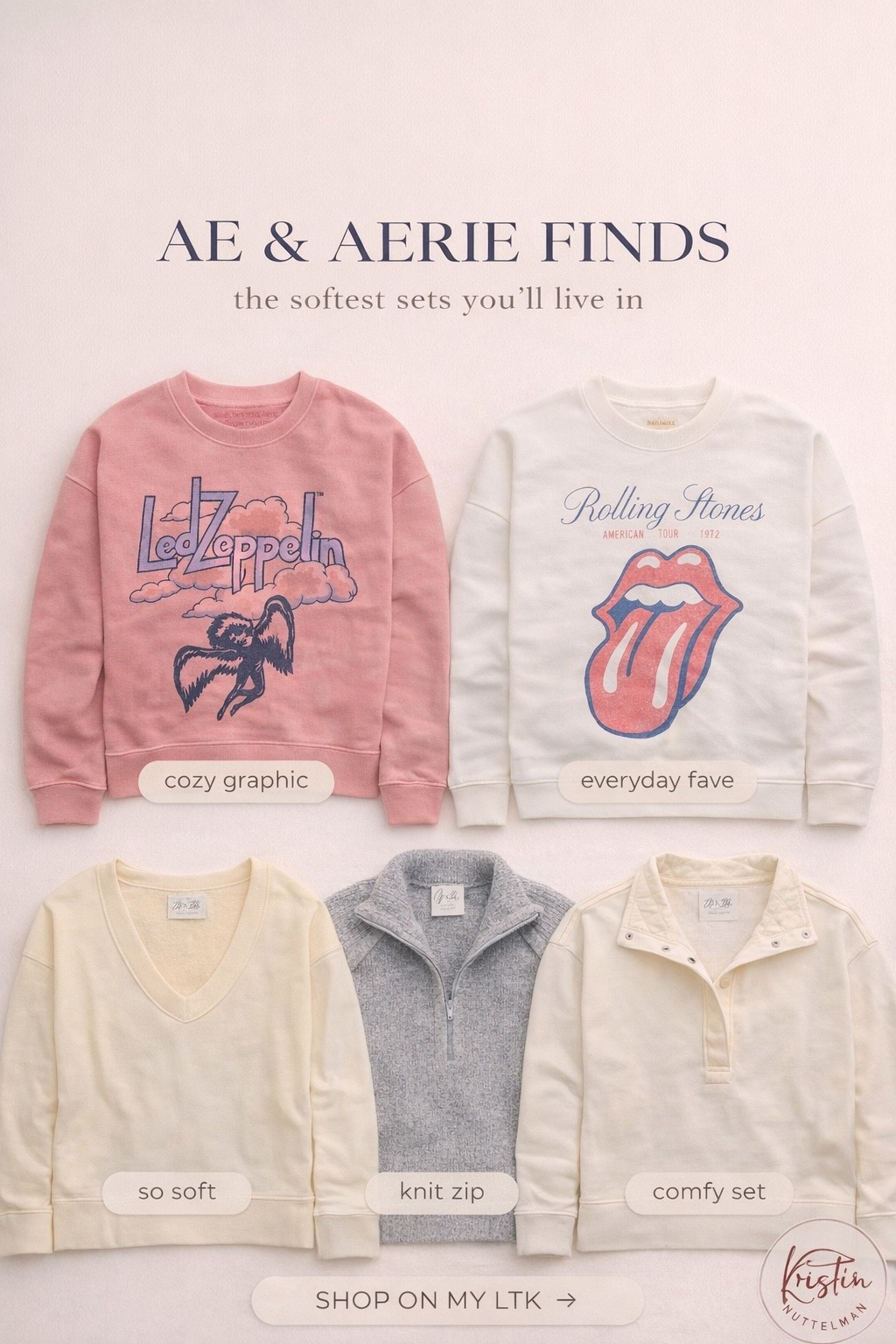 The softest sets you’ll live in 🤍✨
These AE & Aerie finds are giving comfy, effortless, everyday style — and I’m not exaggerating when I say you’ll want every color.

From graphic crews to the coziest pullovers… these are the pieces I keep reaching for on repeat 🙌🏼

Everything is linked on my LTK → go grab your favorites before they’re gone 💙

#LTKSaleAlert #LTKU #LTKootd