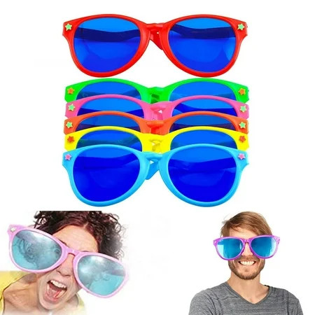 Skyeye Pack of 6 Plastic Party Glasses Party Glasses Large Party Glasses Colourful Plastic Large Sun | Walmart (US)