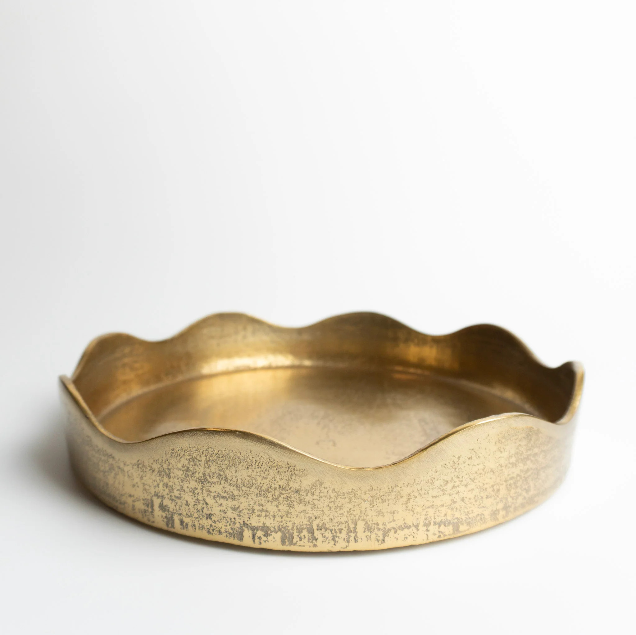 Antique Gold Ruffle Dish | Eco Chic Home