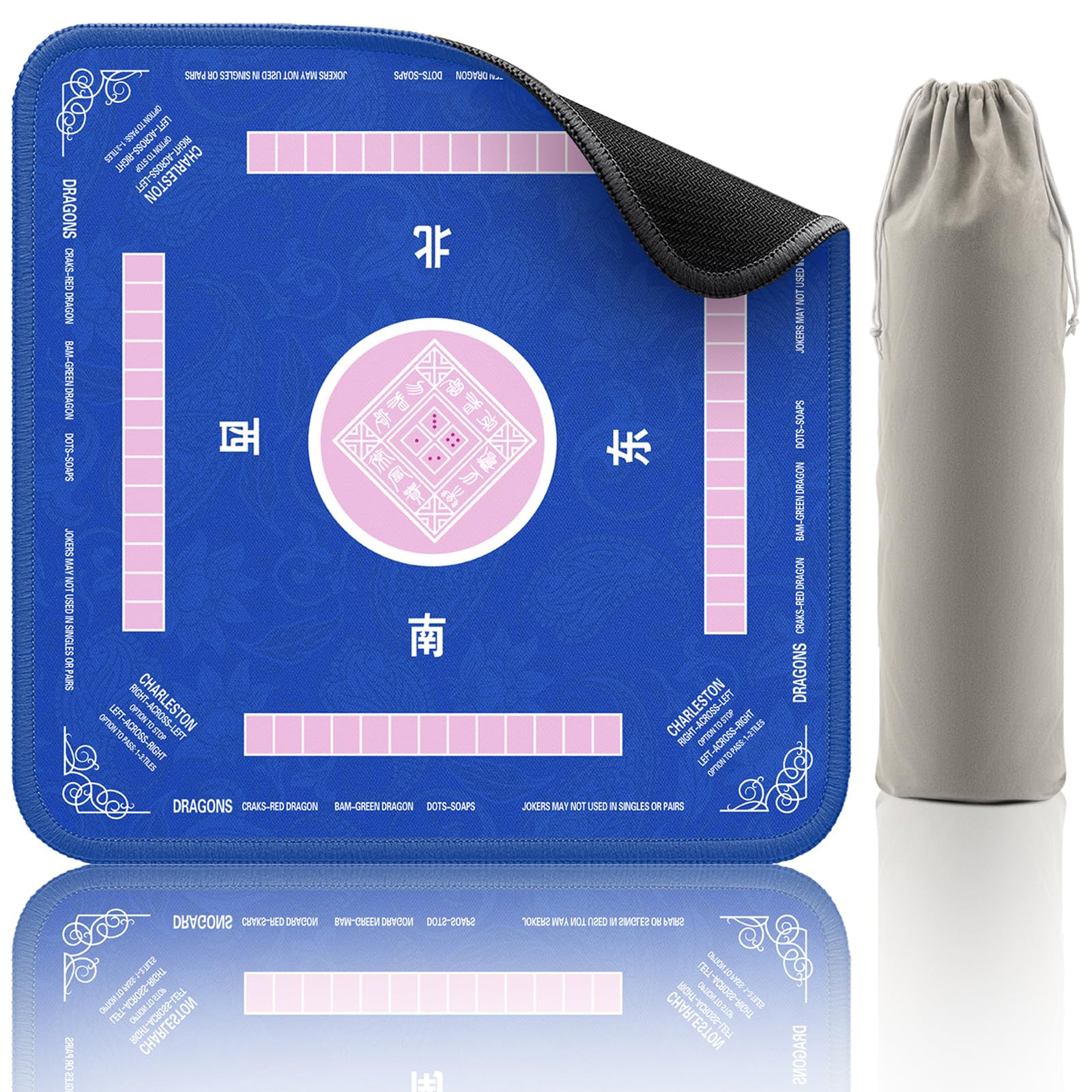 Mahjong Mat - Non-Slip Noise Reduction Gaming Mat 32.4x32.4 Inch for Mahjong/Poker/Board Games/Ca... | Amazon (US)