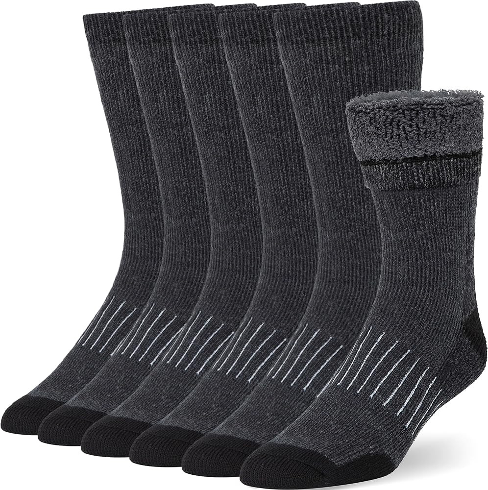 Buttons & Pleats Wool Socks for Men & Women Merino Thermal Warm Cozy Winter Boot Sock | Amazon (US)