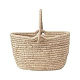 Creative Co-Op Hand-Woven Grass and Date Leaf Handle Baskets, Natural | Amazon (US)