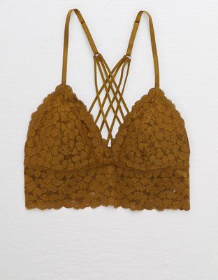 Aerie Animal Lace Padded Strappy Bralette | American Eagle Outfitters (US & CA)