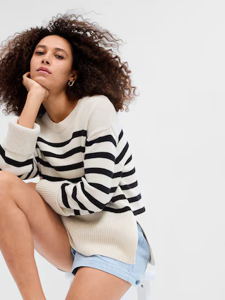 24/7 Split-Hem Crewneck Sweater | Gap Factory