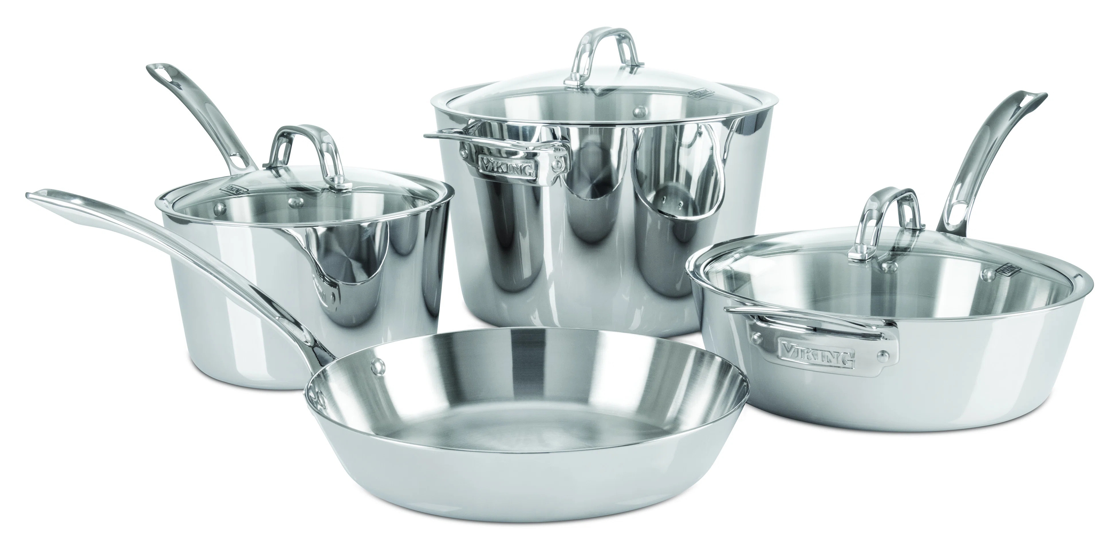 Viking Contemporary 3-Ply Stainless Steel 7-Piece Cookware Set | Wayfair North America