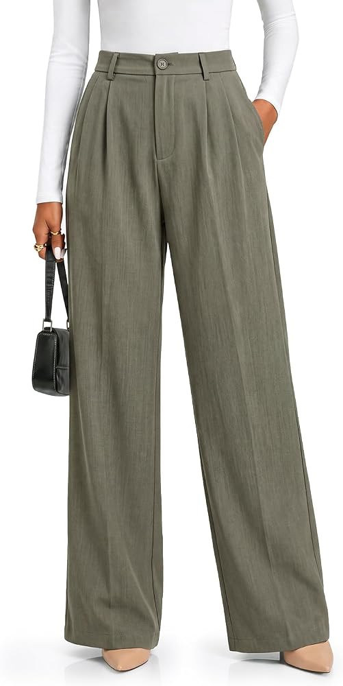 Zylioo Tall Womens Wide Leg Dress Pants Business Casual with Pockets | Amazon (US)
