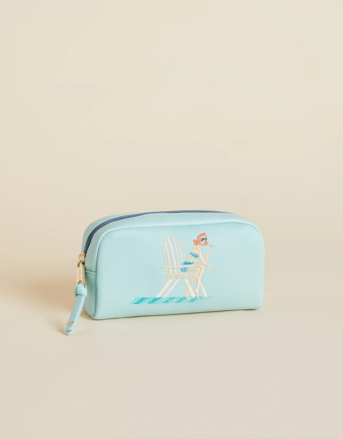 Vinyl Cosmetic Bag Light Blue Adirondack | Spartina 449