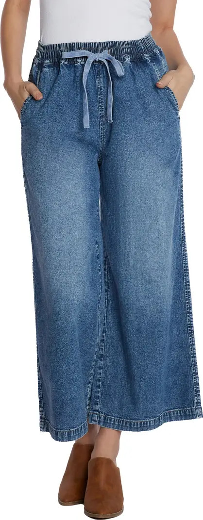 Wash Lab Denim Drawstring Ankle Wide Leg Jeans | Nordstrom | Nordstrom
