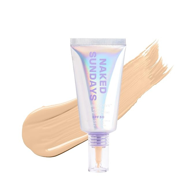 Naked Sundays BeautyScreen Peptide Foundation Tint - SPF 50 Tinted Sunscreen & Skincare Makeup wi... | Amazon (US)
