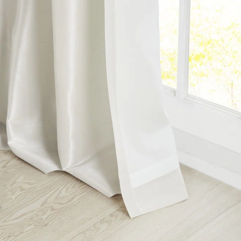 Rivau Faux Silk Lined Twist Tab Window Curtain Panel | Wayfair North America