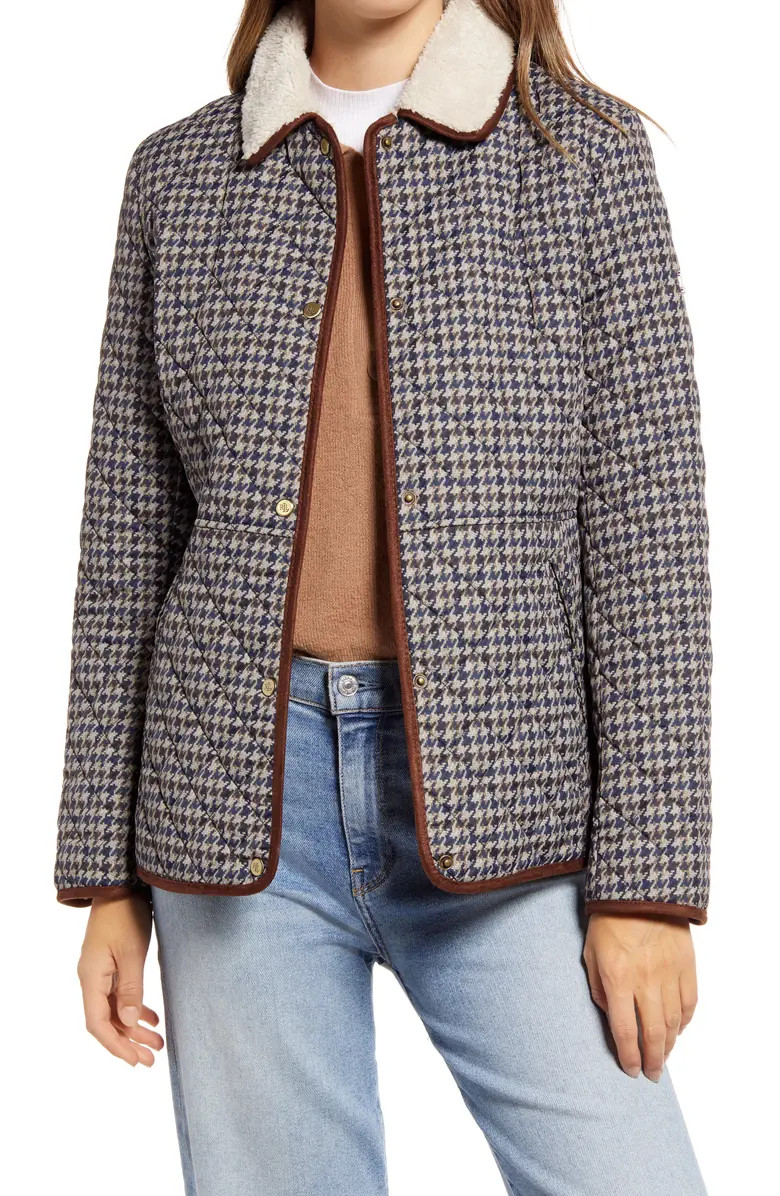 Lauren Ralph Lauren Women's Houndstooth Quilted Jacket | Nordstrom | Nordstrom
