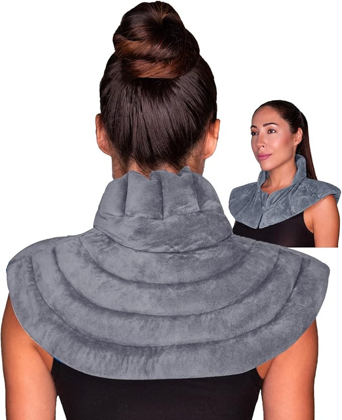 Neck & Shoulder Wrap - Weighted Microwavable Hot & Cold Compress | Moist Heat Heating Pad & Ice P... | Amazon (US)