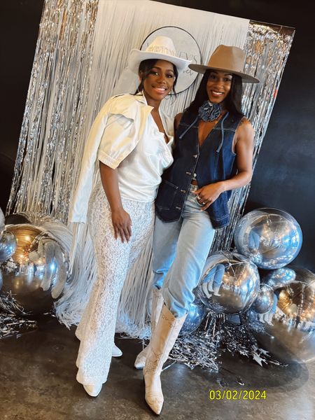 Rodeo themed bridal shower outfits 🤍🤠🤍 all denim and all white looks - similar pieces linked 

#LTKwedding #LTKstyletip