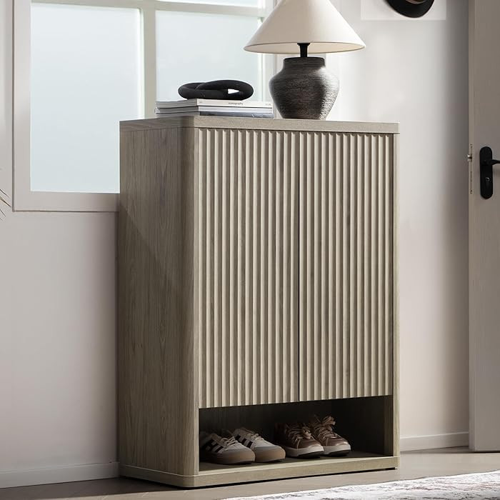 SICOTAS Shoe Cabinet 44" Tall Large Storage Organizer Modern Shoe Rack with Doors & 4 Shelves Mid... | Amazon (US)