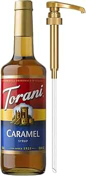 Torani Caramel Coffee Syrup for Drinks & Desserts, Glass Bottle with Pump Included, 25.4 Fl Oz | Amazon (US)