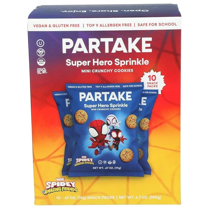 PARTAKE FOODS Super Hero Spidey & Friends Sprinkle Cookies, 6.7 OZ | Amazon (US)