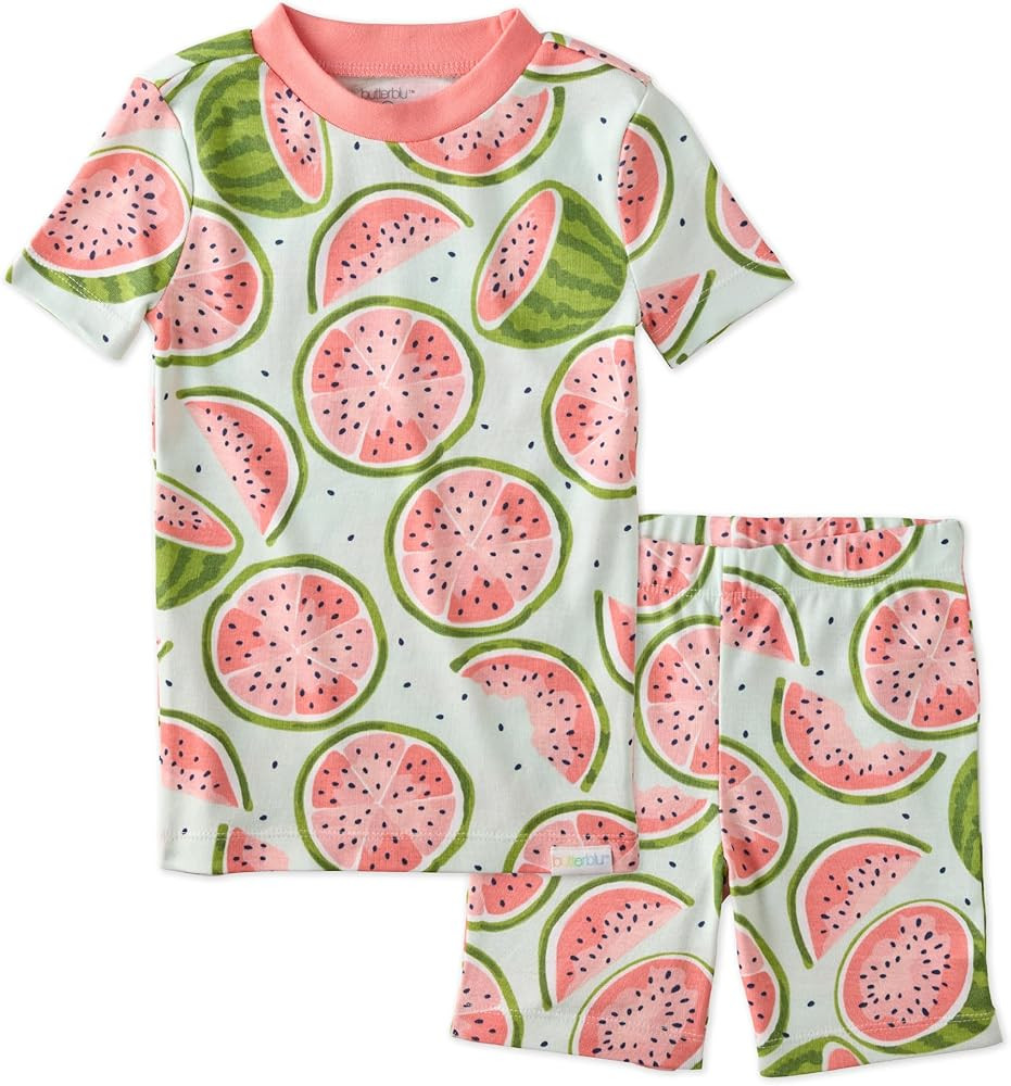 Amazon.com: Butterblu Shade Snug-fit 2-Piece Pajamas 100% Organic Cotton Short Sleeve Top and Sho... | Amazon (US)