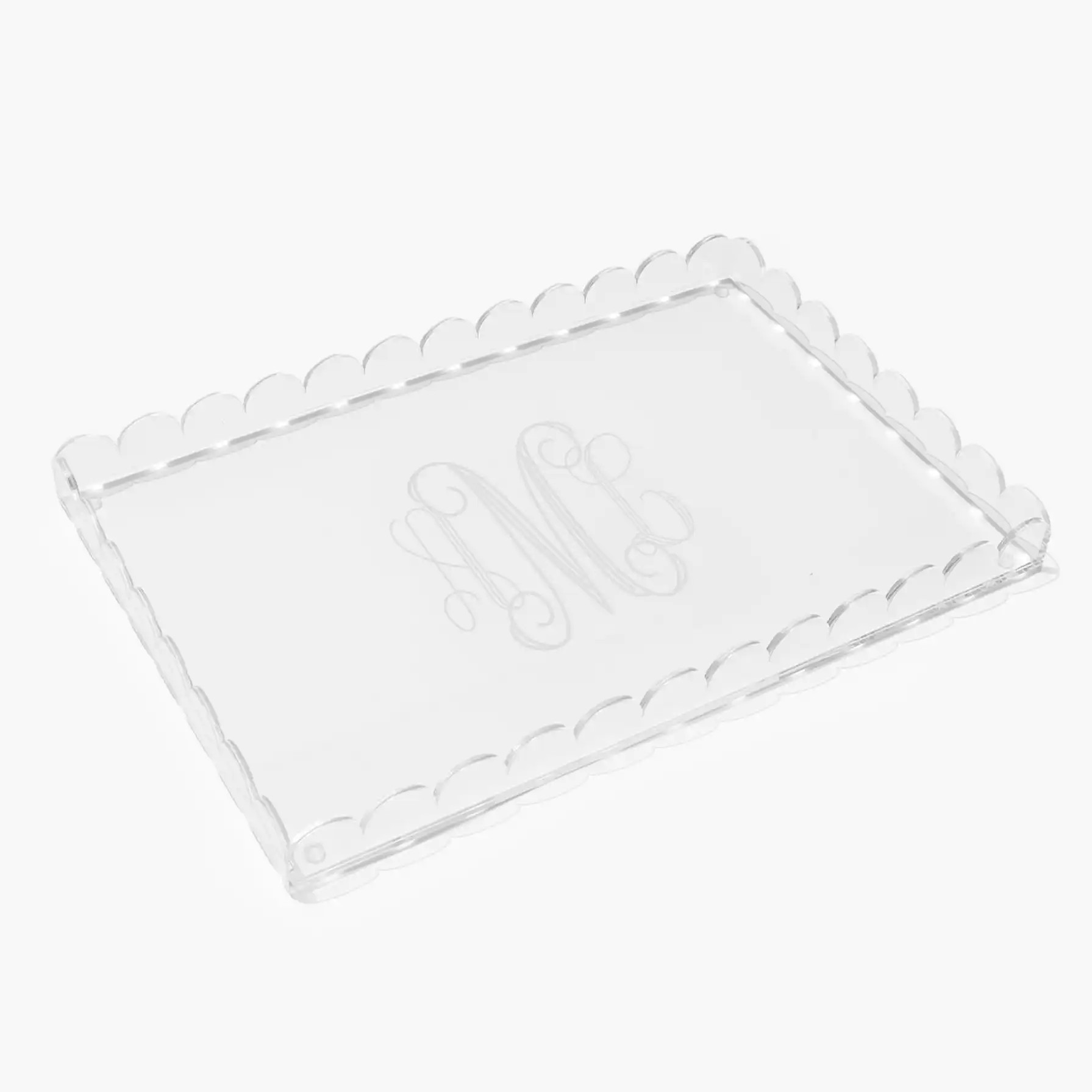 Monogrammed Scallop Acrylic Tray | Marleylilly