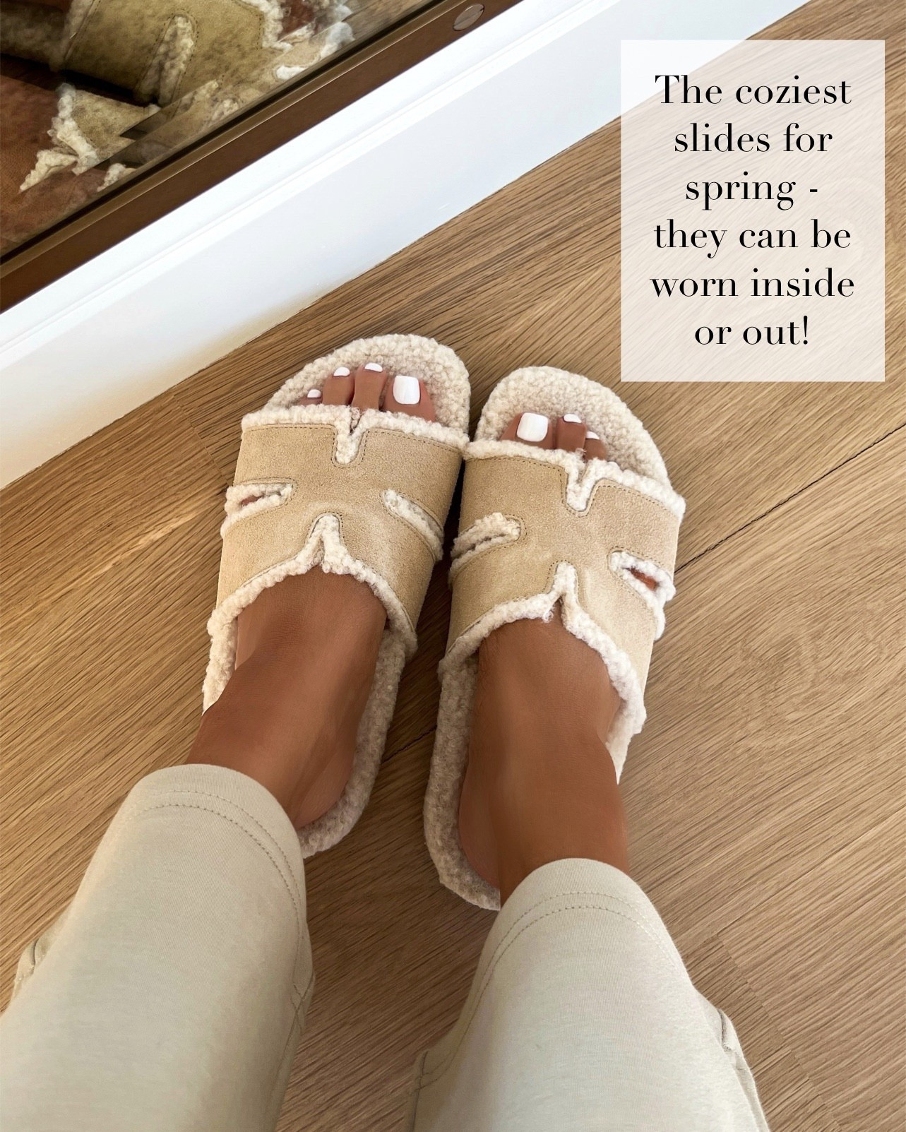 The coziest slides for spring! These sherpa lined slides are incredibly soft with a cushioned footbed that makes them perfect for lounging at home or running quick errands. I love that they give that designer inspired look but feel effortless and relaxed. Such a great transitional shoe you can wear inside or out all season.

Amazon Sherpa Slides – Wearing my true size, runs TTS

MiaMiaMine Amazon slides sherpa slide sandals cozy spring shoes designer inspired slides indoor outdoor slippers neutral slide sandals comfortable everyday footwear casual chic style spring lounge essentials women

#LTKmomlife #LTKSeasonal #LTKselfcare