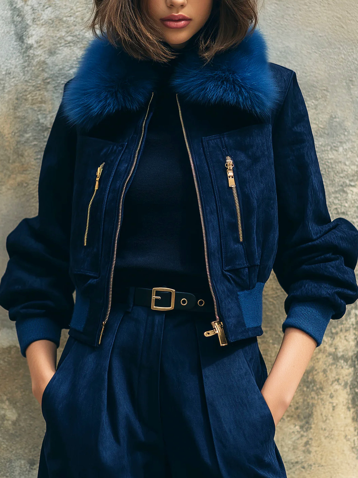 Elegant Plain Stand Collar Jacket | Stylewe