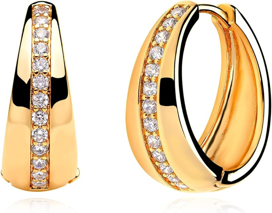 MYEARS Women Huggie Earrings Gold Hoop 14K Gold Filled Small Simple Handmade Hypoallergenic Every... | Amazon (US)