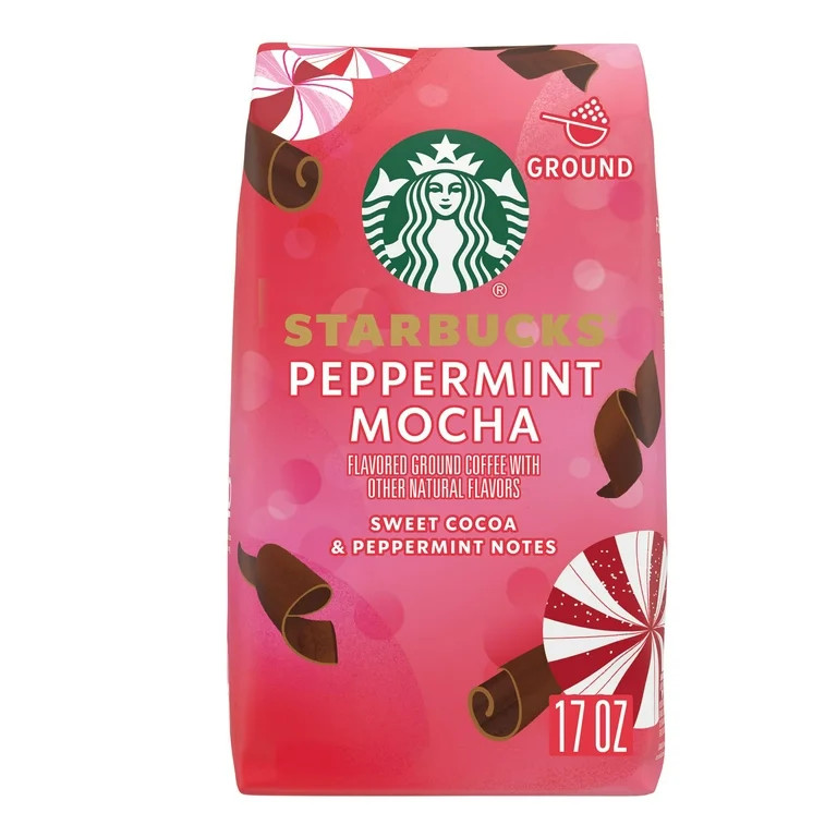 Starbucks Peppermint Mocha Flavored Ground Coffee, 100% Arabica, 17 oz | Walmart (US)