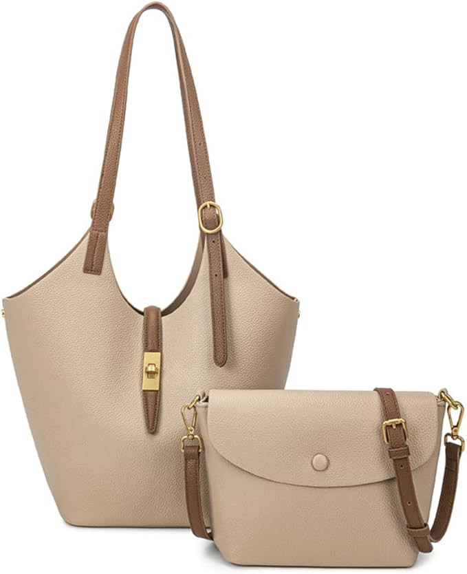 2 Pcs Slouchy Bucket Bag Women Trendy PU Leather Hobo Bags Underarm Shoulder Bag Cute Crossbody P... | Amazon (US)