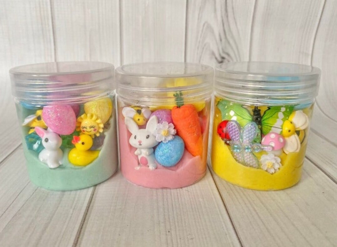 Easter Play Dough Kit, Playdough Jar Girls Boys Gift Playdoh Jars Sensory Kit, Easter Basket Stuf... | Etsy (US)