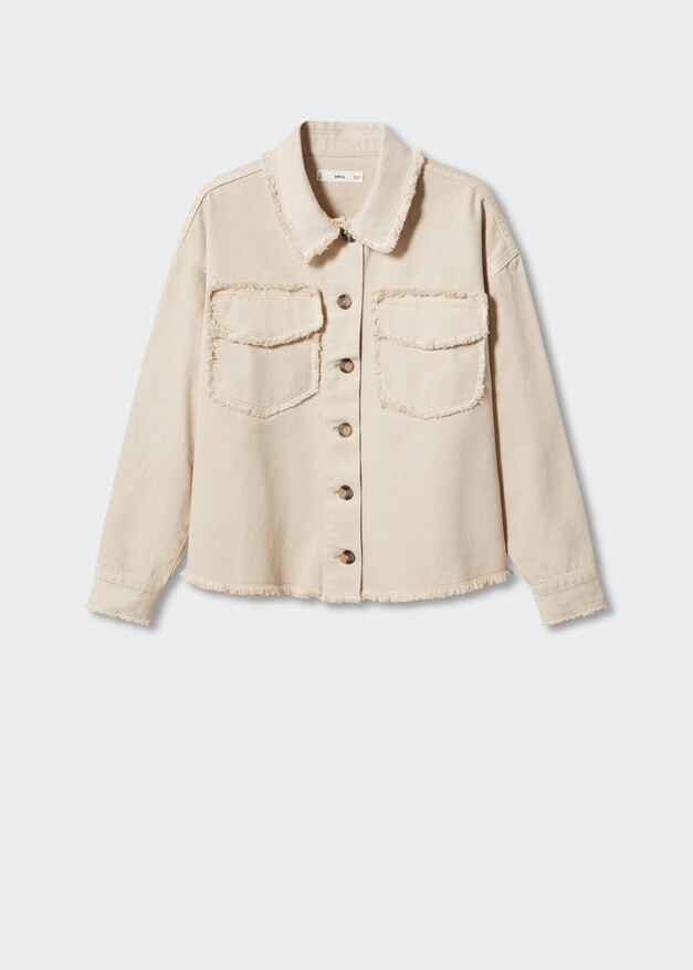 Pocket denim overshirt -  Women | Mango USA | MANGO (US)