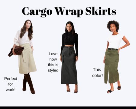 Wrap cargo skirts can be dressed up or down for work or play! 

#LTKsalealert #LTKmidsize #LTKstyletip
