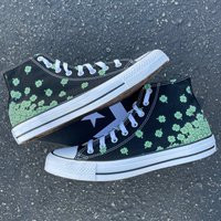 Custom Lucky Clover High Top Sneakers - Saint Patricks Day Four Leaf Clover Luck Irish Green Shamrock St. Forrest Leaves | Etsy (US)