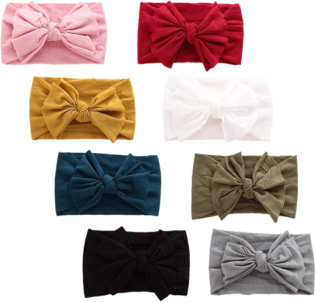 Baby Girl Nylon Headbands Newborn Infant Toddler Hairbands and Bows Child Hair Accessories | Amazon (US)