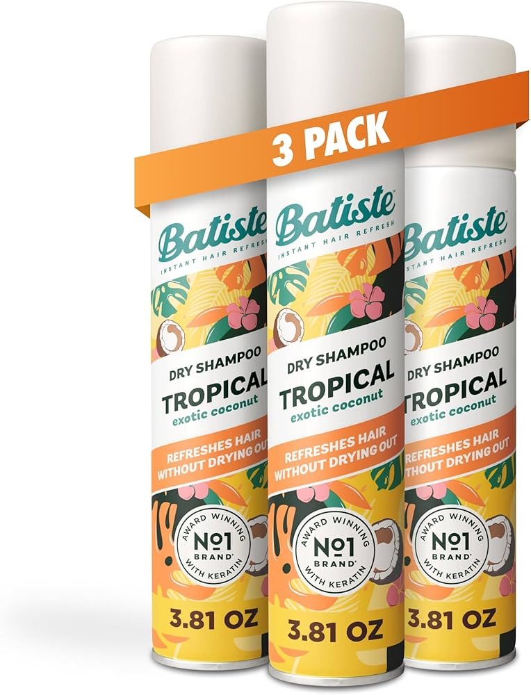 Batiste Tropical Dry Shampoo, Waterless Shampoo, 3.81oz 3 pack | Amazon (US)
