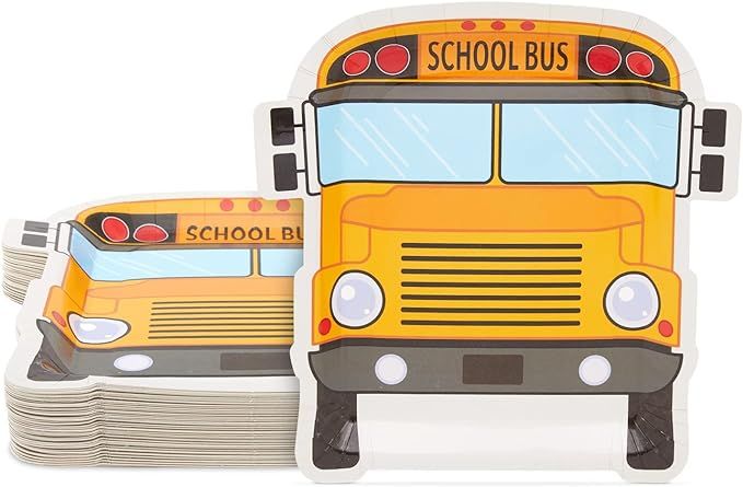 48 Pack School Bus Paper Plates for First Day of School Party Supplies (10 x 9 In) | Amazon (US)