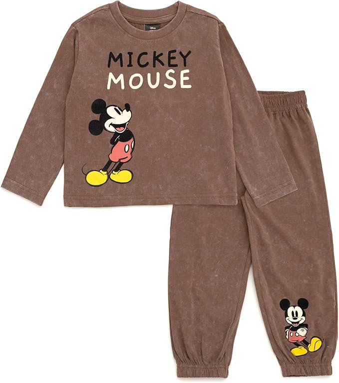 Disney Mickey Mouse T-Shirt and Jogger and Pants Outfit Set Toddler to Big Kid Sizes (2T - 10-12) | Amazon (US)