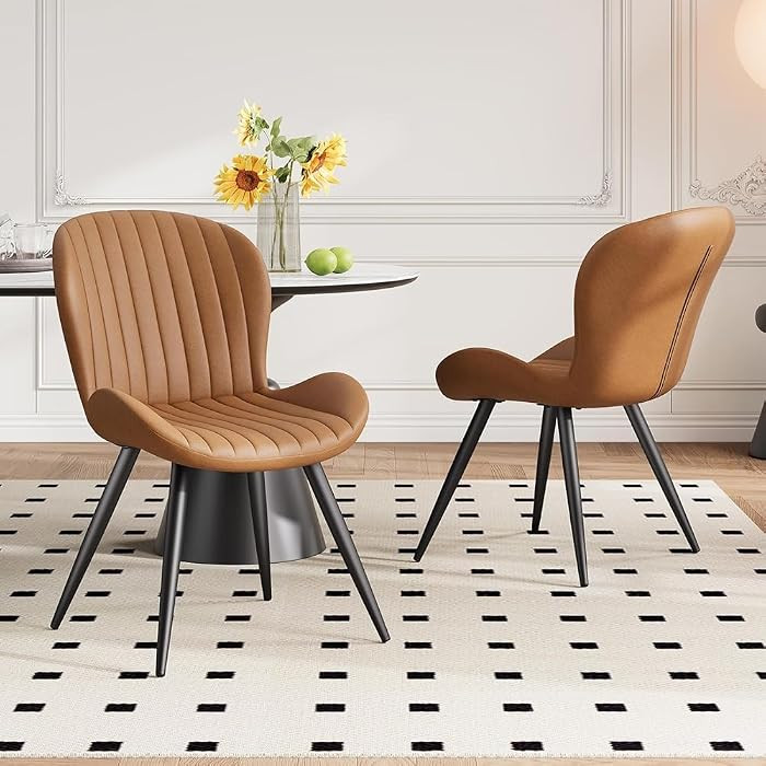 Dining Chairs Set of 2 Modern Fabric Dining Room Chairs Upholstered Dining Chairs with Thick Cush... | Amazon (US)
