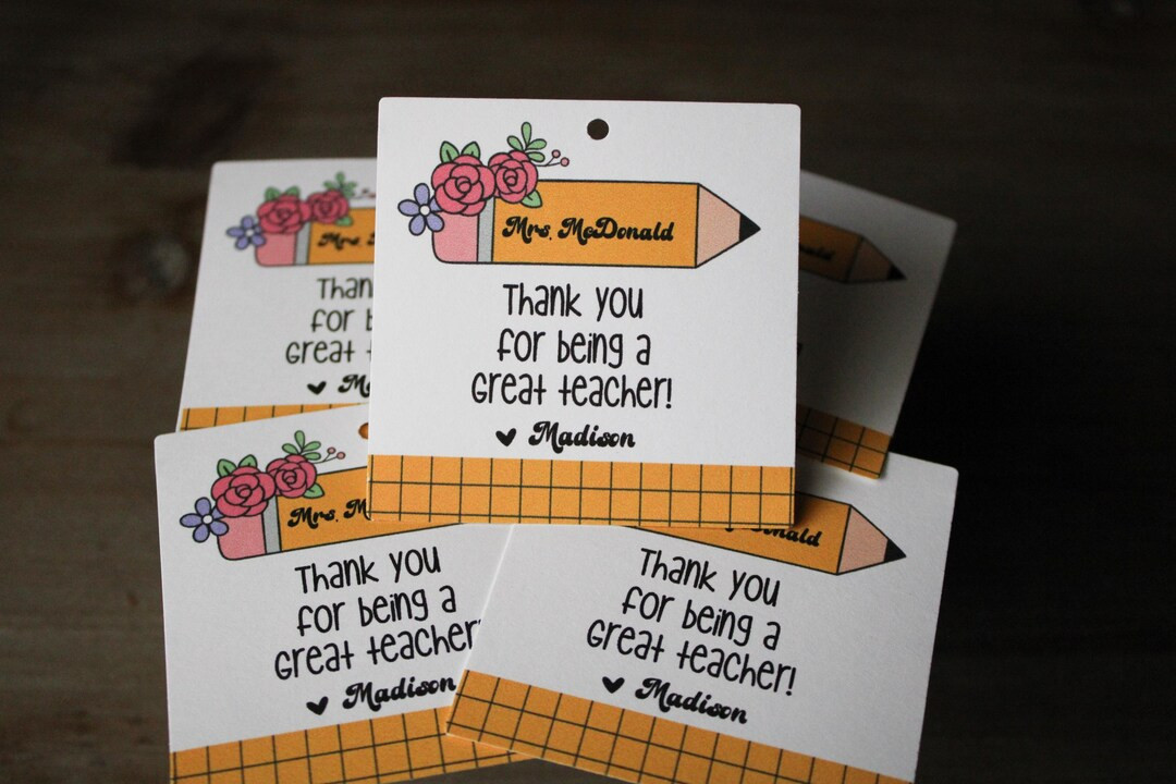 Teacher Appreciation Gift Tags - Thank You Teacher Tags - Etsy | Etsy (US)