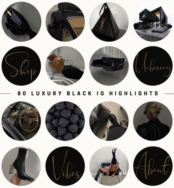 80 Best Seller Black Instagram Story Highlight Covers  - Etsy | Etsy (US)