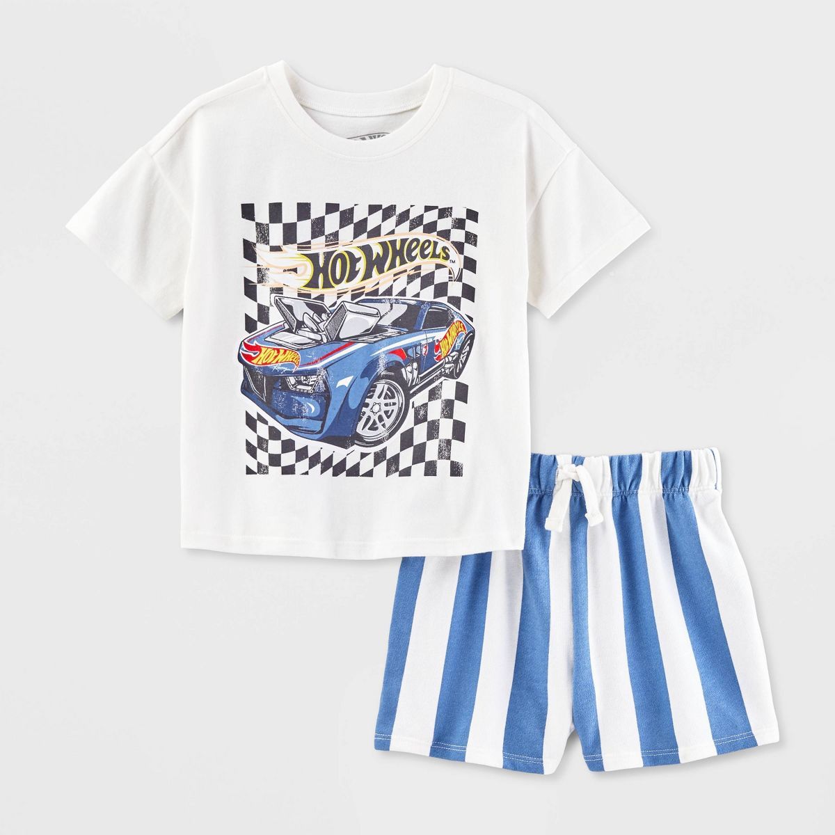 Toddler Boys' Hot Wheels 2pc Top and Bottom Shorts Set - White 5T | Target