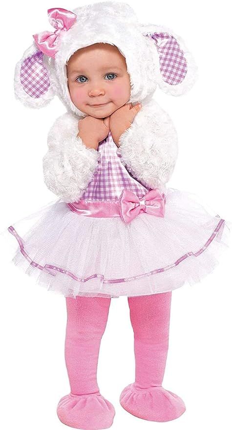 Amscan Baby Little Lamb Halloween Costume for Infants, Includes a Dress, a Hood, Tights and Booti... | Amazon (US)
