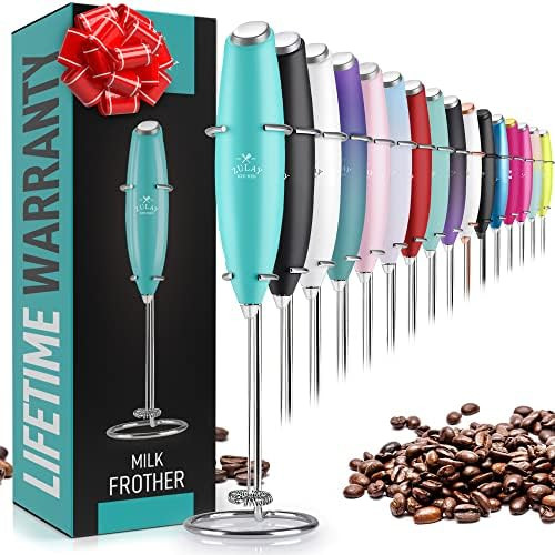 Zulay Original Milk Frother Handheld Foam Maker for Lattes - Whisk Drink Mixer for Coffee, Mini F... | Amazon (US)