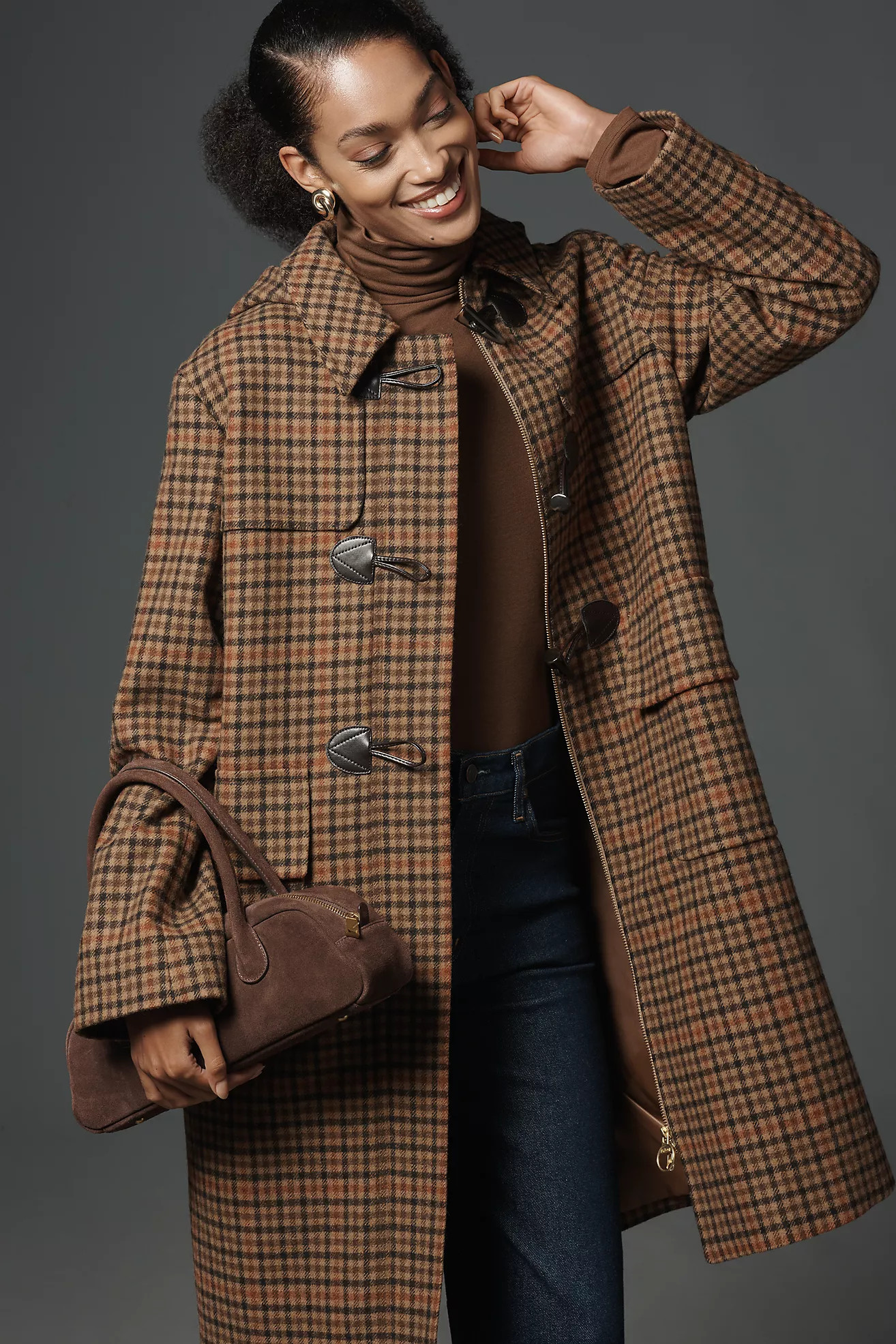 Barbour Melody Check Wool Duffle Coat | Anthropologie (US)