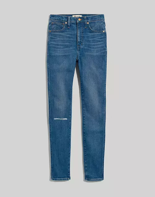 10" High-Rise Skinny Jeans in Foregate Wash: Knee-Rip Edition | Madewell