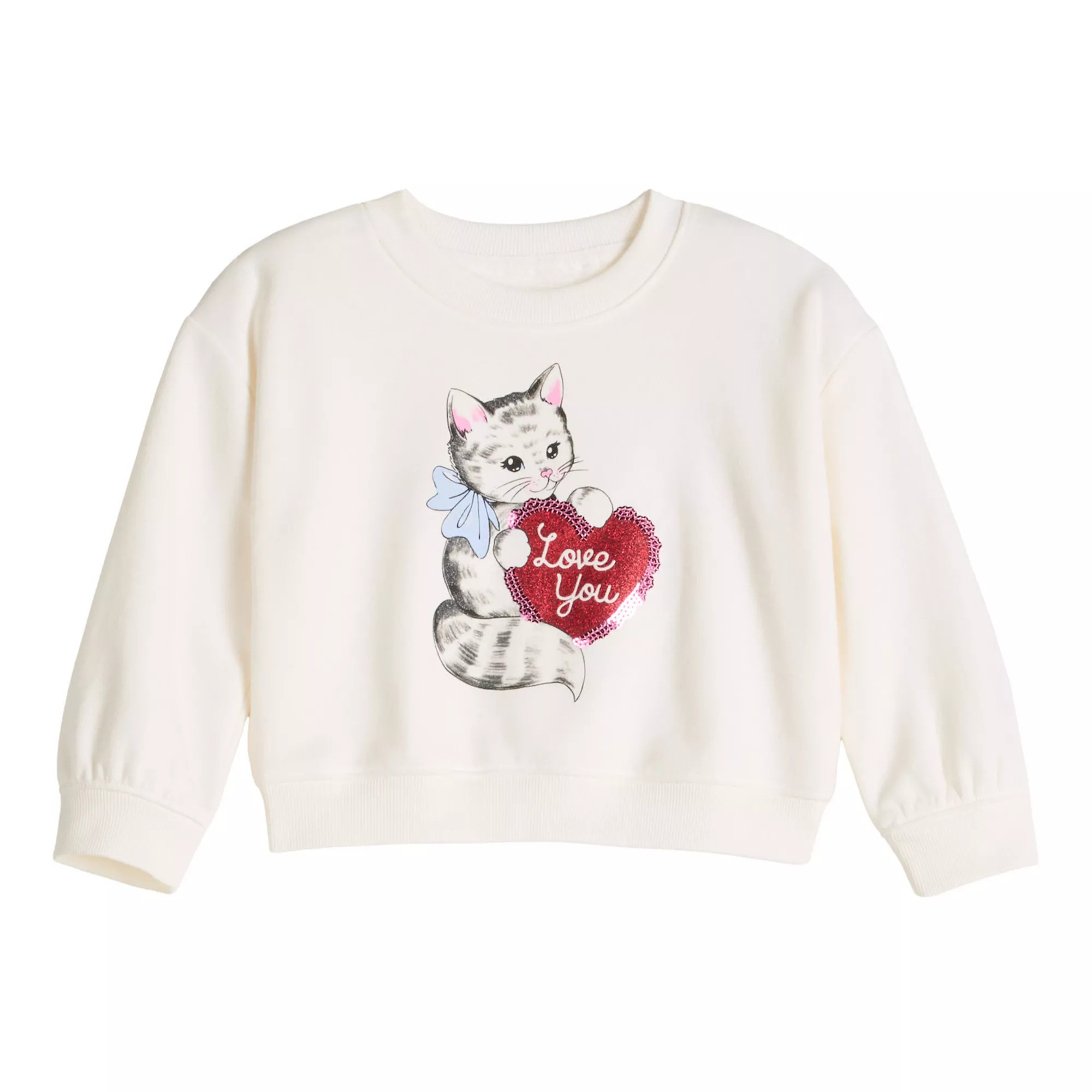 Baby & Toddler Jumping Beans® Embellished Crew Sweatshirt with Cat Graphic | Kohl's