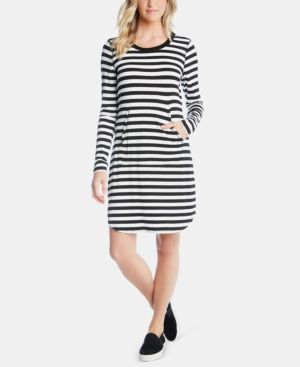 Karen Kane Striped Long-Sleeve T-Shirt Dress | Macys (US)