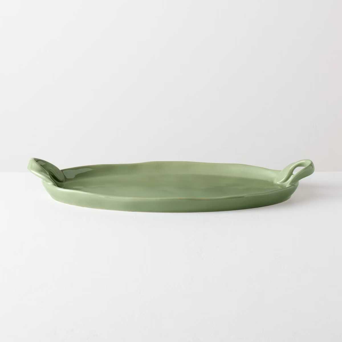 16"x7.75" Ceramic Decorative Tray Green - Hearth & Hand™ with Magnolia | Target